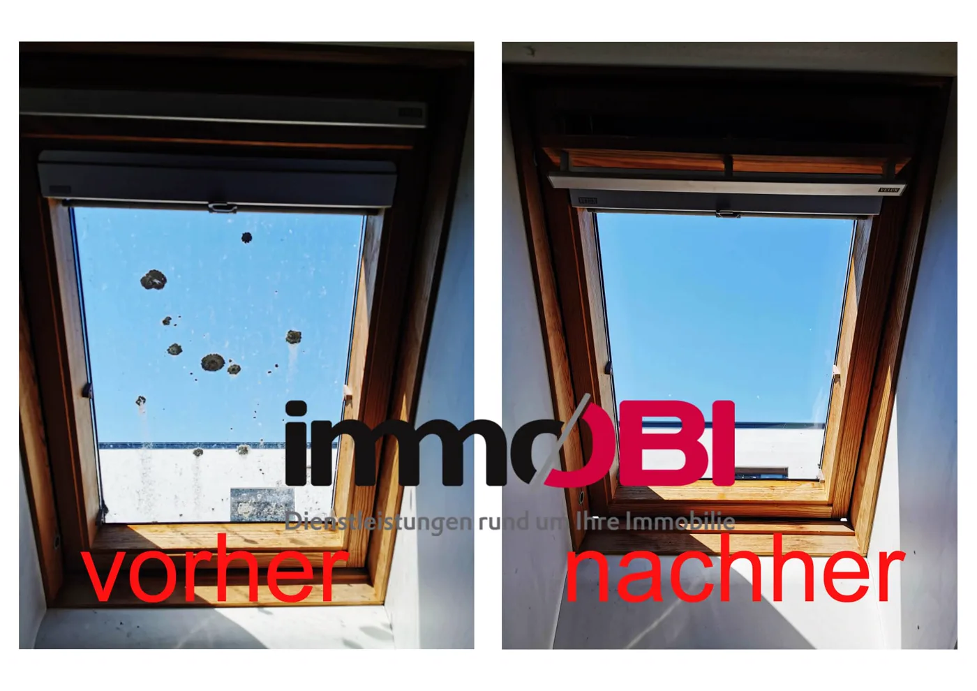 Vorher-Nachher-Bild einer Fensterreinigung in Gremmendorf